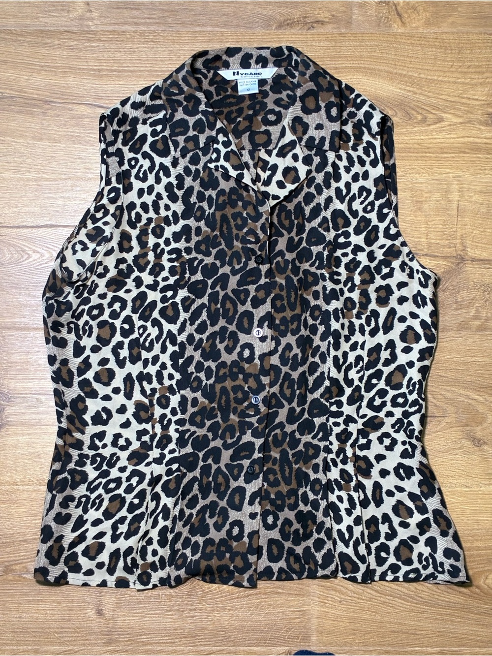 Nygard 100% Silk Sleeveless Animal Print Button Down Blouse Size 12